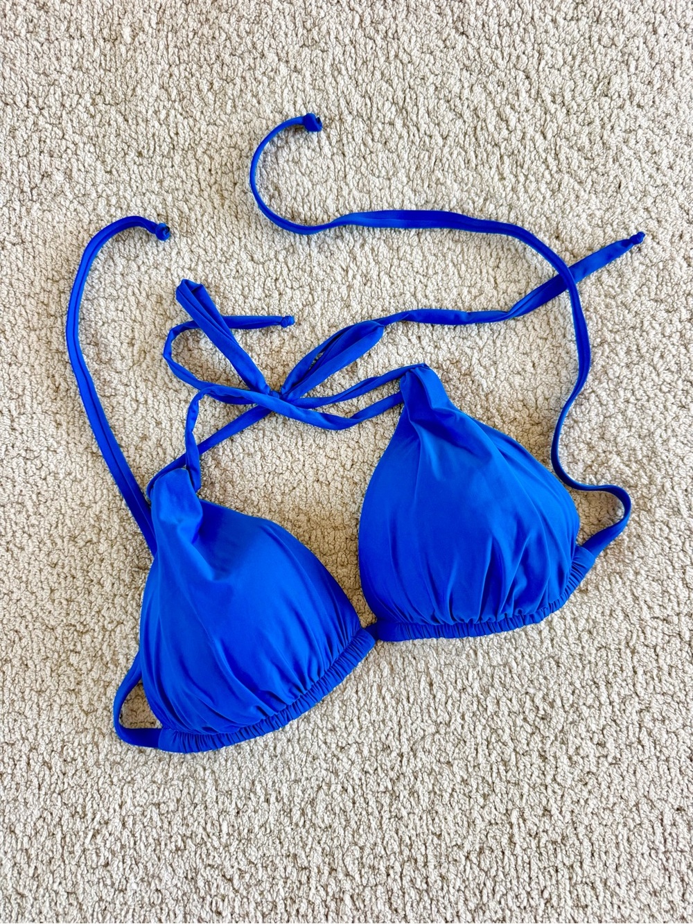 Athena Triangle Halter Bikini Top Size 4 Color Blue